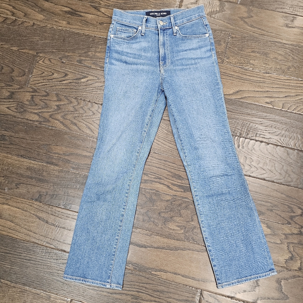 Veronica Beard Carly Kick Flare | High Rise | Size 25 | Bright Lakeshore Wash |